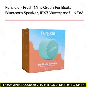 Funsicle - Fresh Mint Green FunBeats Bluetooth Speaker, IPX7 Waterproof, NEW